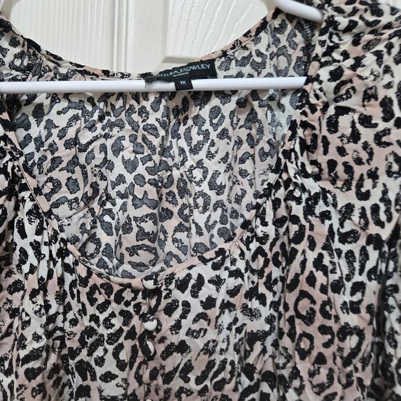 Cynthia Rowley Woman 1X Leopard Print Blouse Pink Black Animal Print Top - Picture 8 of 9